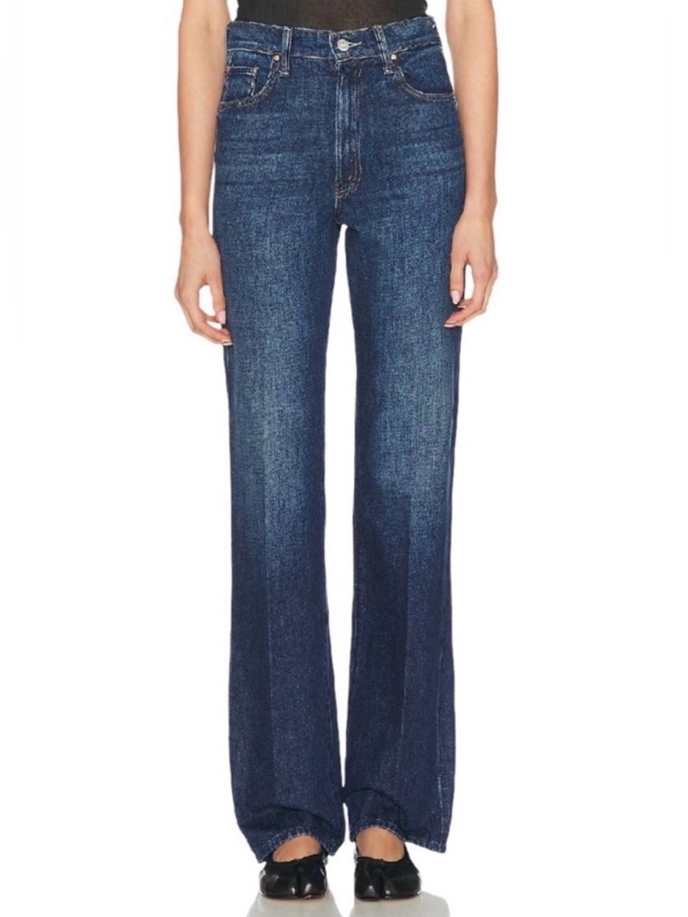 MOTHER SUPERIOR Jeans Rambler Zip Sneak Blue Size 25